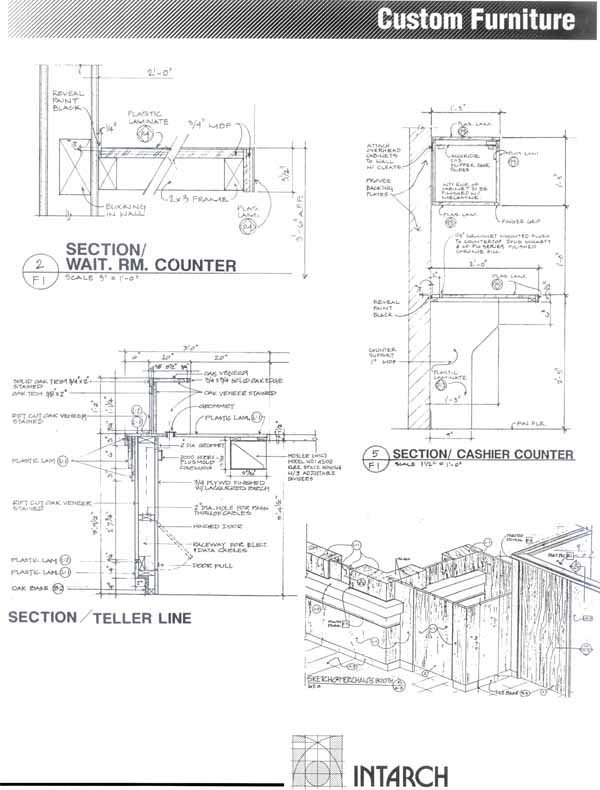 Bank Counter Detail Drawing